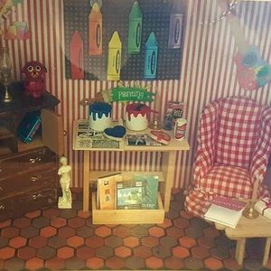 Miniature Dollhouse Art Room In Box